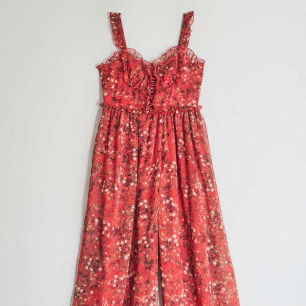 red floral jumpsuit 🌹🕊 from Farrow, unworn